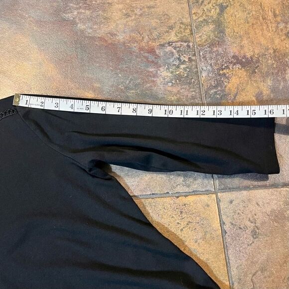 Jones New York 3/4 Sleeves Embellishment At Shoulder Black Shirt - Picture 7 of 13